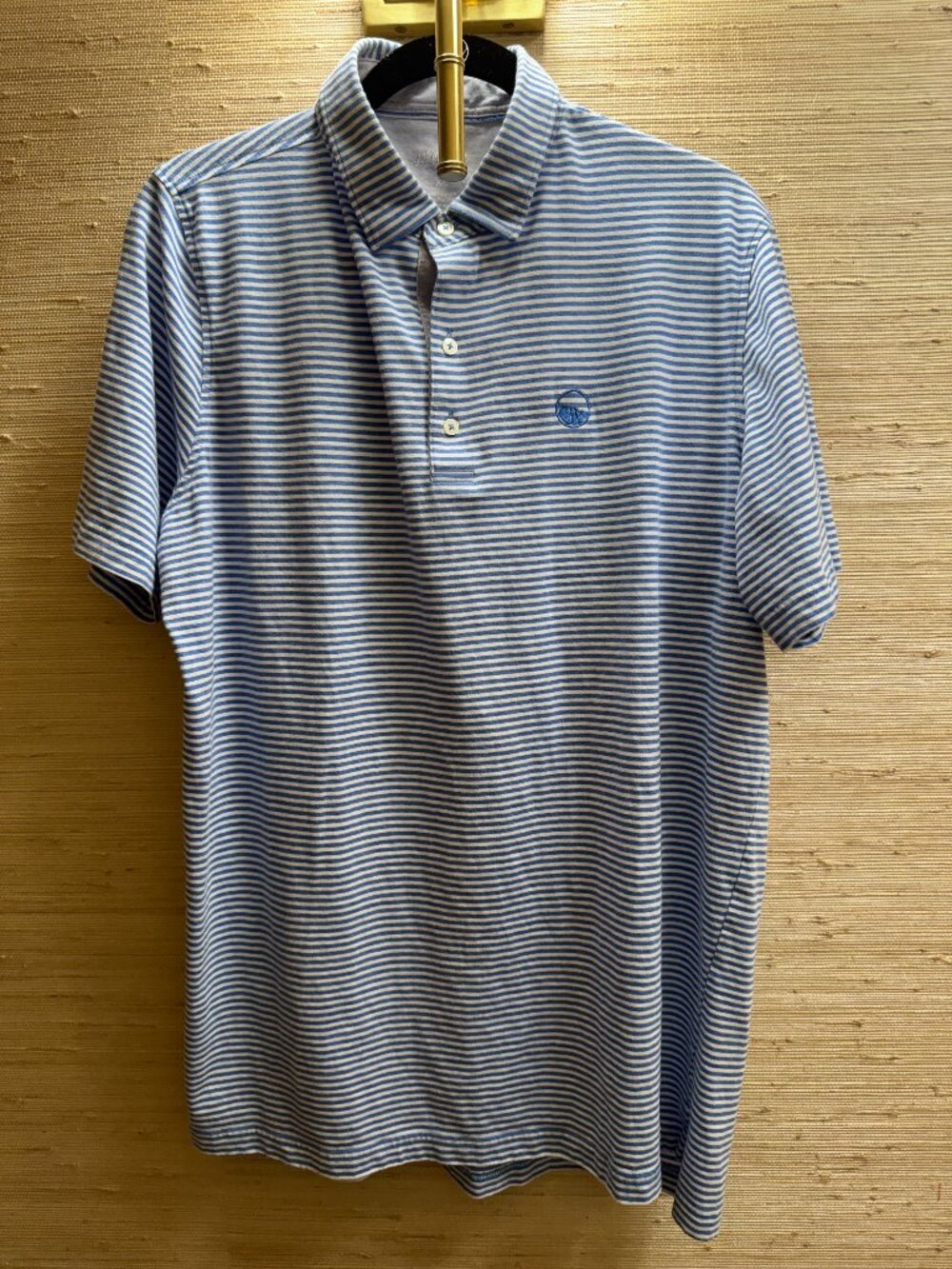 johnnie-O Blue Striped Polo Shirt Size XL EUC